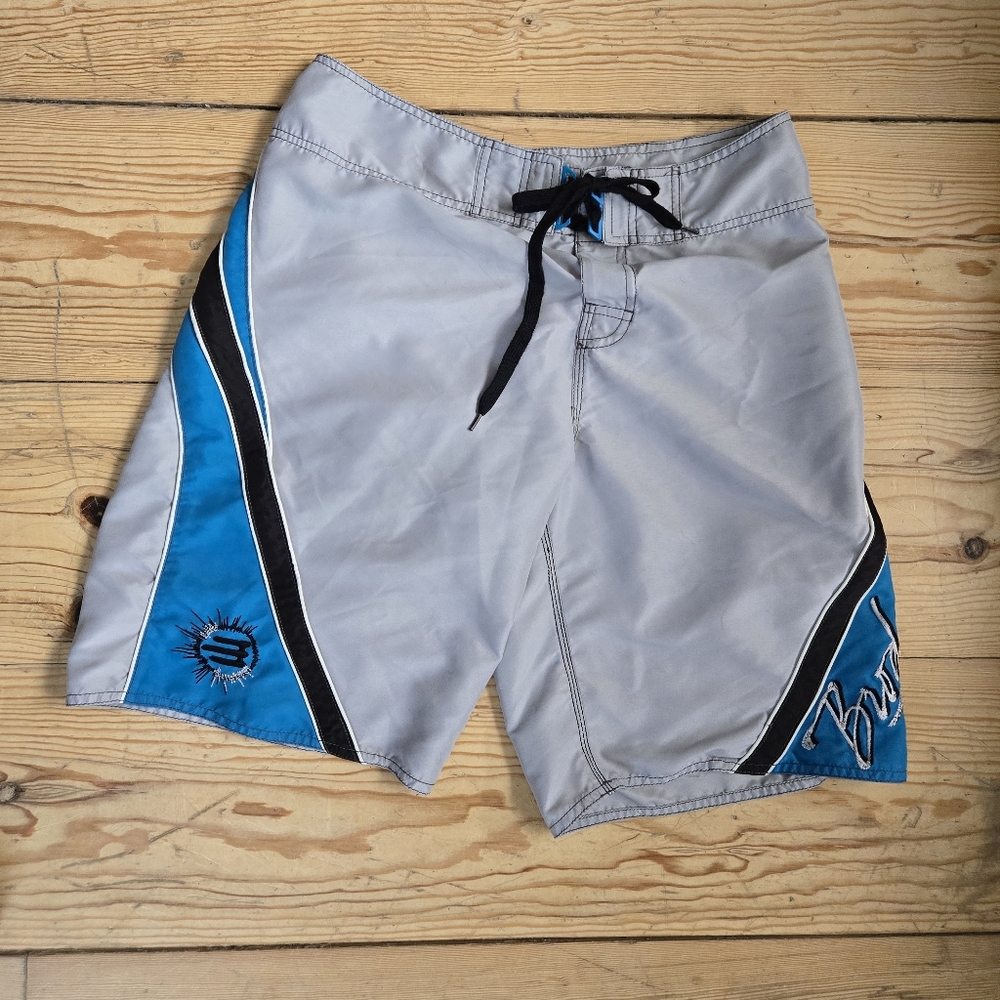 Brody Gray Blue Black Board Shorts Size 30